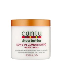 cantu crème hydratante & réparatrice sans rinçage beurre de karité cheveux abîmés, secs & rêches  453g