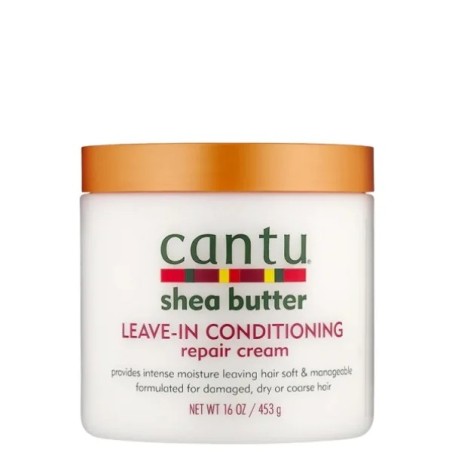 cantu crème hydratante & réparatrice sans rinçage beurre de karité cheveux abîmés, secs & rêches  453g
