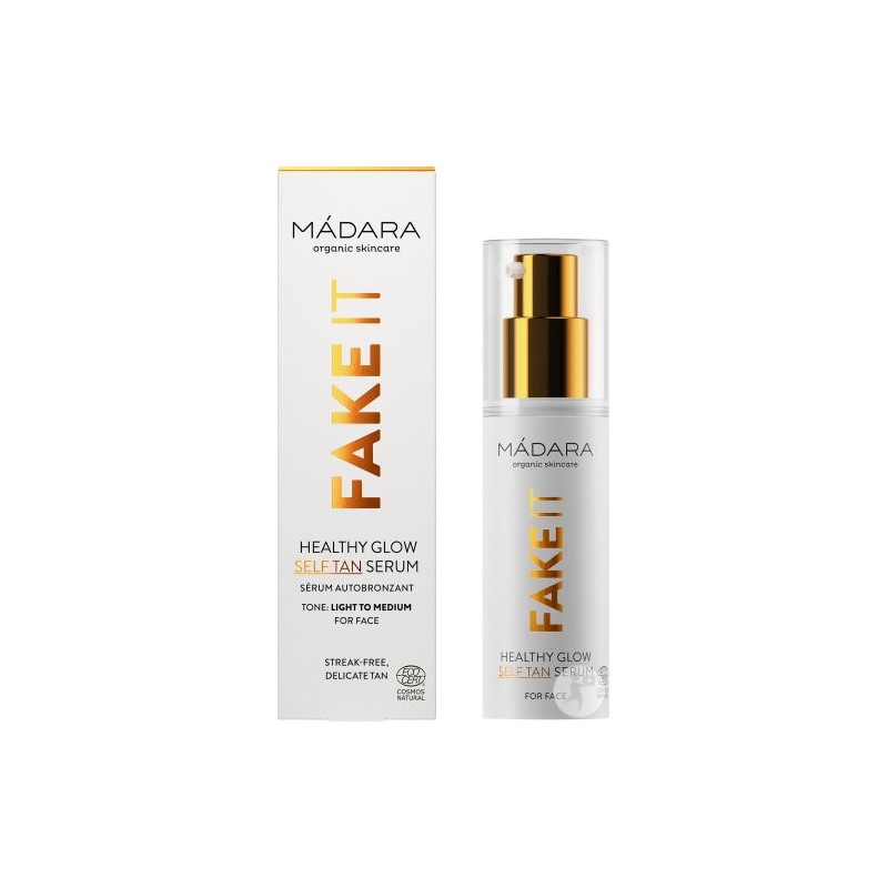 mádara fake it healthy glow serum autobronzant flacon pompe 30ml